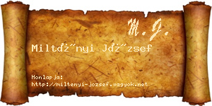 Miltényi József névjegykártya