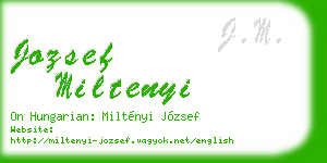 jozsef miltenyi business card